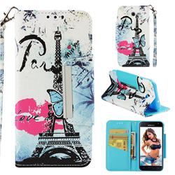 Lip Tower Big Metal Buckle PU Leather Wallet Phone Case for Samsung Galaxy J3 2017 Emerge US Edition