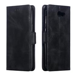 Retro Classic Calf Pattern Leather Wallet Phone Case for Samsung Galaxy J3 2017 Emerge US Edition - Black