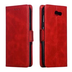 Retro Classic Calf Pattern Leather Wallet Phone Case for Samsung Galaxy J3 2017 Emerge US Edition - Red