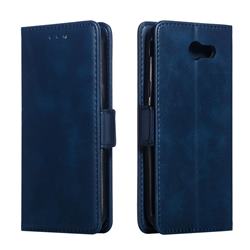 Retro Classic Calf Pattern Leather Wallet Phone Case for Samsung Galaxy J3 2017 Emerge US Edition - Blue
