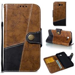 Retro Magnetic Stitching Wallet Flip Cover for Samsung Galaxy J3 2017 Emerge US Edition - Brown