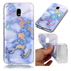 Color Plating Marble Pattern Soft TPU Case for Samsung Galaxy J3 2017 J330 Eurasian - Blue
