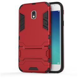 Armor Premium Tactical Grip Kickstand Shockproof Dual Layer Rugged Hard Cover for Samsung Galaxy J3 2017 J330 Eurasian - Wine Red