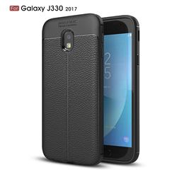Luxury Auto Focus Litchi Texture Silicone TPU Back Cover for Samsung Galaxy J3 2017 J330 Eurasian - Black