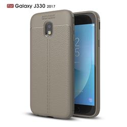 Luxury Auto Focus Litchi Texture Silicone TPU Back Cover for Samsung Galaxy J3 2017 J330 Eurasian - Gray