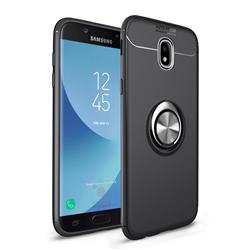 Auto Focus Invisible Ring Holder Soft Phone Case for Samsung Galaxy J3 2017 J330 Eurasian - Black