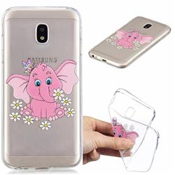 Tiny Pink Elephant Clear Varnish Soft Phone Back Cover for Samsung Galaxy J3 2017 J330 Eurasian