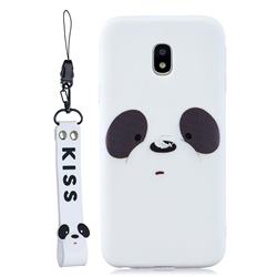 White Feather Panda Soft Kiss Candy Hand Strap Silicone Case for Samsung Galaxy J3 2017 J330 Eurasian
