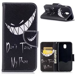 Crooked Grin Leather Wallet Case for Samsung Galaxy J3 2017 J330
