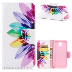 Seven-color Flowers Leather Wallet Case for Samsung Galaxy J3 2017 J330