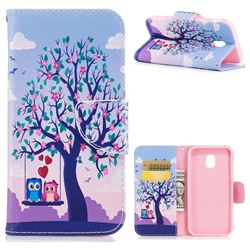 Tree and Owls Leather Wallet Case for Samsung Galaxy J3 2017 J330