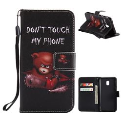 Angry Bear PU Leather Wallet Case for Samsung Galaxy J3 2017 J330 Eurasian