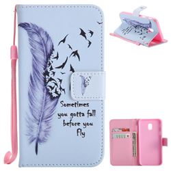 Feather Birds PU Leather Wallet Case for Samsung Galaxy J3 2017 J330 Eurasian
