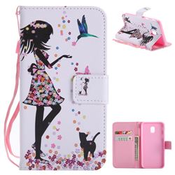 Petals and Cats PU Leather Wallet Case for Samsung Galaxy J3 2017 J330 Eurasian