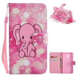 Pink Elephant PU Leather Wallet Case for Samsung Galaxy J3 2017 J330 Eurasian