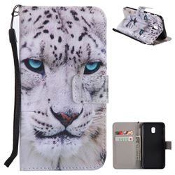 White Leopard PU Leather Wallet Case for Samsung Galaxy J3 2017 J330 Eurasian