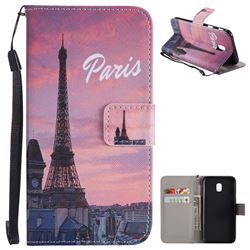Paris Eiffel Tower PU Leather Wallet Case for Samsung Galaxy J3 2017 J330 Eurasian