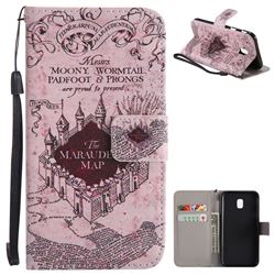 Castle The Marauders Map PU Leather Wallet Case for Samsung Galaxy J3 2017 J330 Eurasian