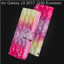 Gradient Rainbow 3D Painted Leather Wallet Case for Samsung Galaxy J3 2017 J330 Eurasian