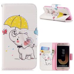 Umbrella Elephant Leather Wallet Case for Samsung Galaxy J3 2017 J330 Eurasian