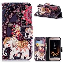 Totem Flower Elephant Leather Wallet Case for Samsung Galaxy J3 2017 J330 Eurasian