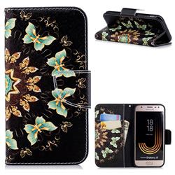 Circle Butterflies Leather Wallet Case for Samsung Galaxy J3 2017 J330 Eurasian