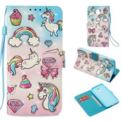 Diamond Pony 3D Painted Leather Wallet Case for Samsung Galaxy J3 2017 J330 Eurasian