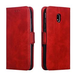 Retro Classic Calf Pattern Leather Wallet Phone Case for Samsung Galaxy J3 2017 J330 Eurasian - Red