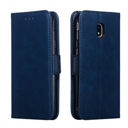 Retro Classic Calf Pattern Leather Wallet Phone Case for Samsung Galaxy J3 2017 J330 Eurasian - Blue