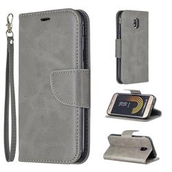 Classic Sheepskin PU Leather Phone Wallet Case for Samsung Galaxy J3 2017 J330 Eurasian - Gray