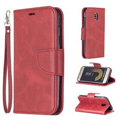 Classic Sheepskin PU Leather Phone Wallet Case for Samsung Galaxy J3 2017 J330 Eurasian - Red