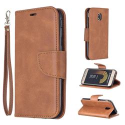 Classic Sheepskin PU Leather Phone Wallet Case for Samsung Galaxy J3 2017 J330 Eurasian - Brown