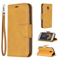 Classic Sheepskin PU Leather Phone Wallet Case for Samsung Galaxy J3 2017 J330 Eurasian - Yellow