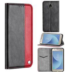 Classic Business Ultra Slim Magnetic Sucking Stitching Flip Cover for Samsung Galaxy J3 2017 J330 Eurasian - Red
