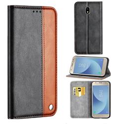 Classic Business Ultra Slim Magnetic Sucking Stitching Flip Cover for Samsung Galaxy J3 2017 J330 Eurasian - Brown