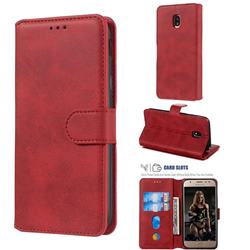 Retro Calf Matte Leather Wallet Phone Case for Samsung Galaxy J3 2017 J330 Eurasian - Red