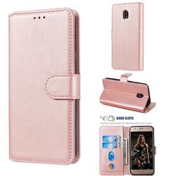 Retro Calf Matte Leather Wallet Phone Case for Samsung Galaxy J3 2017 J330 Eurasian - Pink