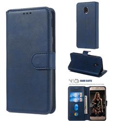 Retro Calf Matte Leather Wallet Phone Case for Samsung Galaxy J3 2017 J330 Eurasian - Blue