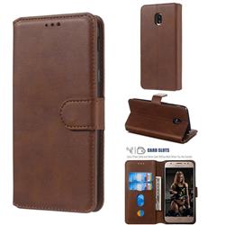 Retro Calf Matte Leather Wallet Phone Case for Samsung Galaxy J3 2017 J330 Eurasian - Brown
