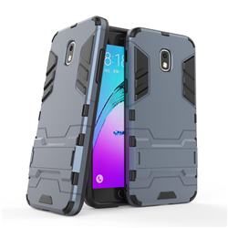 Armor Premium Tactical Grip Kickstand Shockproof Dual Layer Rugged Hard Cover for Samsung Galaxy J3 (2018) - Navy