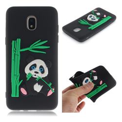 Panda Eating Bamboo Soft 3D Silicone Case for Samsung Galaxy J3 (2018) - Black