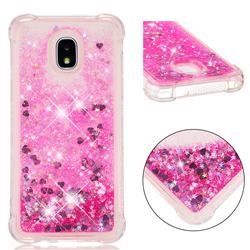 Dynamic Liquid Glitter Sand Quicksand TPU Case for Samsung Galaxy J3 (2018) - Pink Love Heart