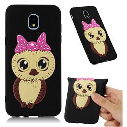 Bowknot Girl Owl Soft 3D Silicone Case for Samsung Galaxy J3 (2018) - Black