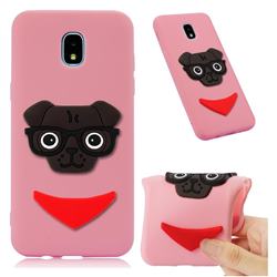 Glasses Dog Soft 3D Silicone Case for Samsung Galaxy J3 (2018) - Pink
