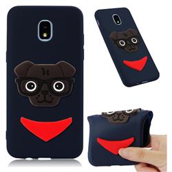 Glasses Dog Soft 3D Silicone Case for Samsung Galaxy J3 (2018) - Navy