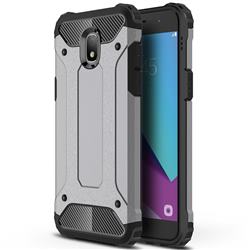 King Kong Armor Premium Shockproof Dual Layer Rugged Hard Cover for Samsung Galaxy J3 (2018) - Silver Grey