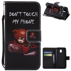 Angry Bear PU Leather Wallet Case for Samsung Galaxy J3 (2018)