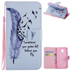 Feather Birds PU Leather Wallet Case for Samsung Galaxy J3 (2018)