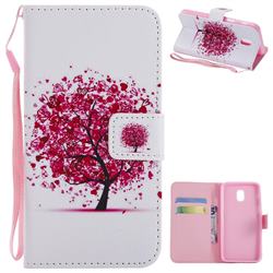 Colored Red Tree PU Leather Wallet Case for Samsung Galaxy J3 (2018)