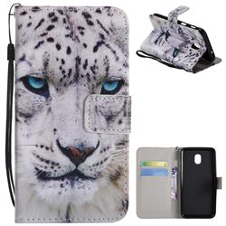 White Leopard PU Leather Wallet Case for Samsung Galaxy J3 (2018)